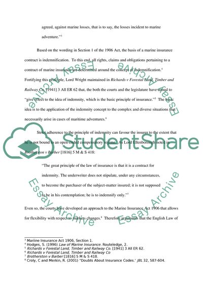 The English Law of Marine Insurance