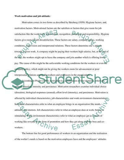 Psychology- Work and Motivation