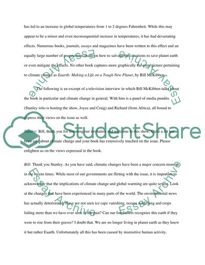 Television Interview with Bill Mckibben