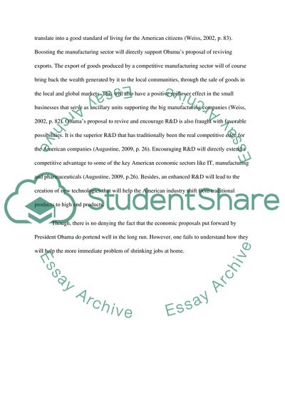 Economic Policy Proposals of Barack Obama