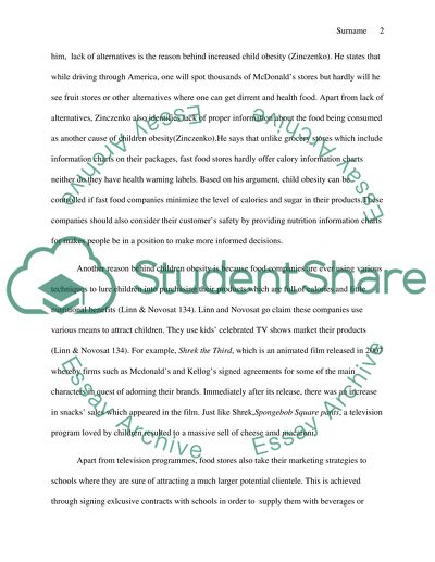 Corporate Responsibility for Childhood Obesity