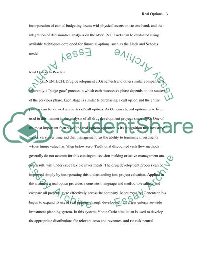 CORPORATE FINANCE - REAL OPTIONS