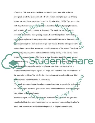 A Guide to Taking a Patients History