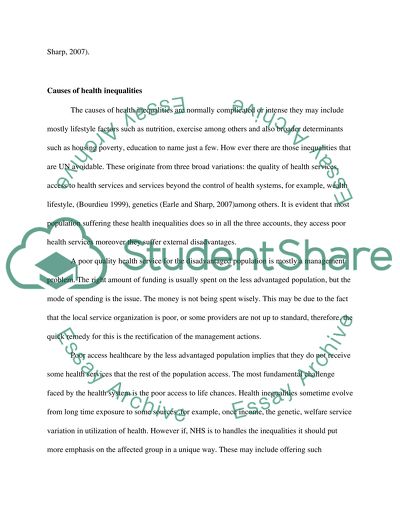 Health Inequalities in NHS