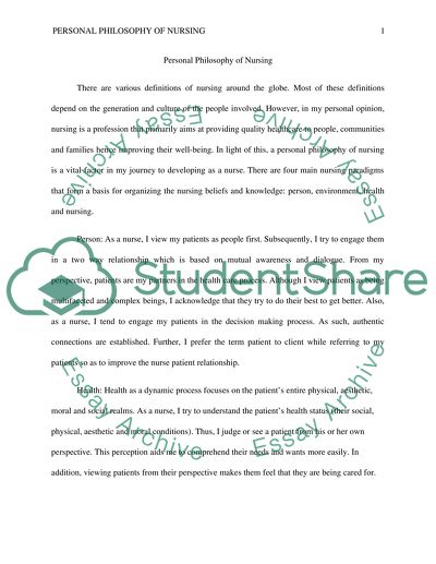 Philosophy of Nursing