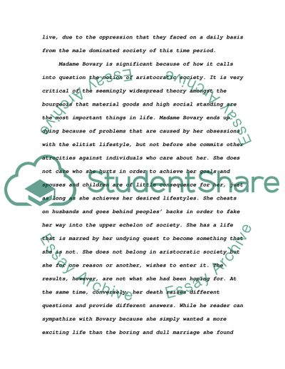 Analysis of the Novel Madame Bovary by Gustave Flaubert