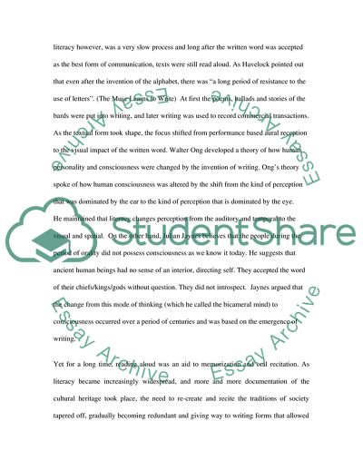The Transition from Orality to Literacy and Electorally