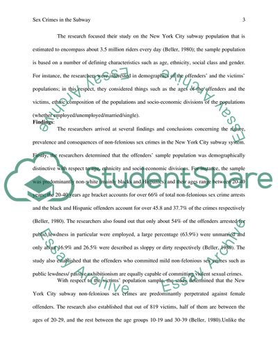 Sex Crimes in the Subway