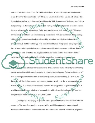 Human Cloning: Right or Wrong