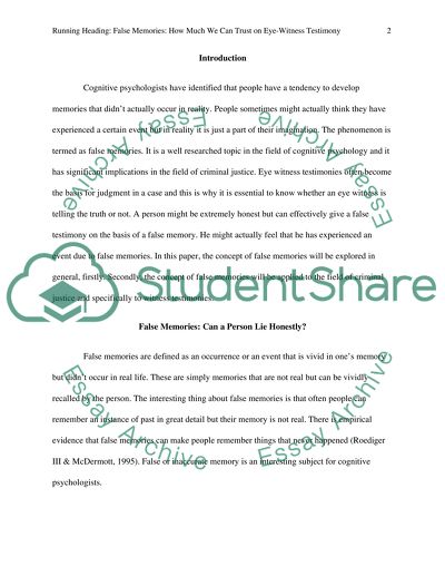 How Much We Can Trust on Eye-Witness Testimony