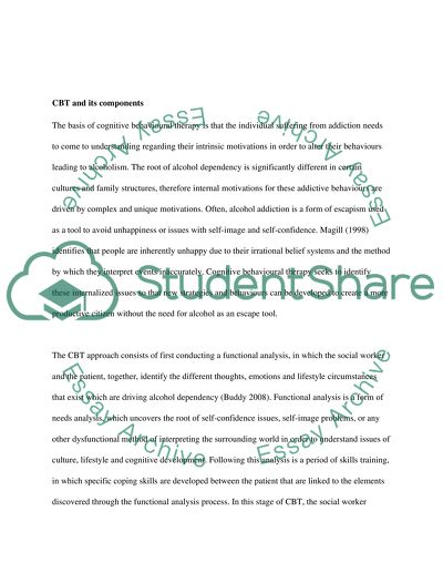 The Cognitive Behavioural Therapy Approach for Alcohol Addicts