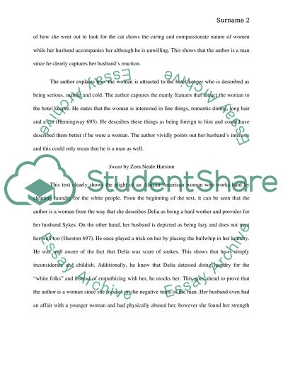 Gender Bias in Cat in the Rain, and Sweat