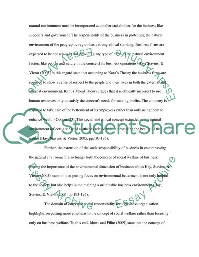 Extent Tesco Has Delivered in Its Corporate Social Responsibility Focusing on the Environmental Dimension