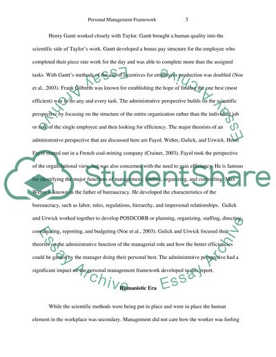 Personal Management Framework