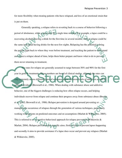 Relapse Prevention for Substance Abuse Disorders of Women