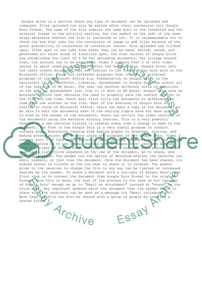 The Introductory Overview Tutorial of Google Drive