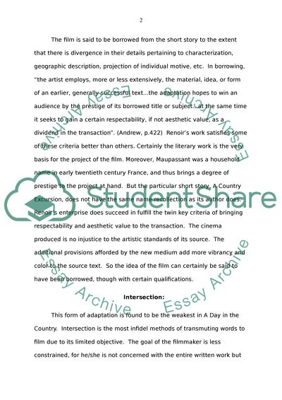 Renoirs adaptation of maupassants A counrty excursion