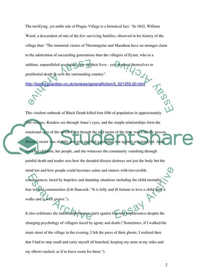 Reaction Paper on Geraldine Brookss The Year of Wonders