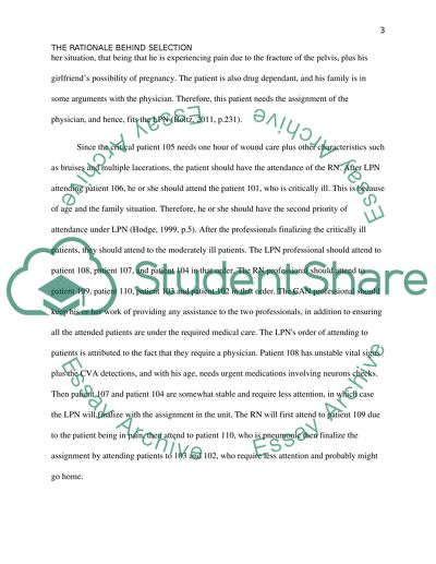 Discussing rationale behind your selection