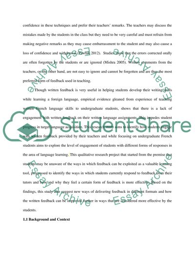 The Effect of Feedback on Learners of a Foreign Language