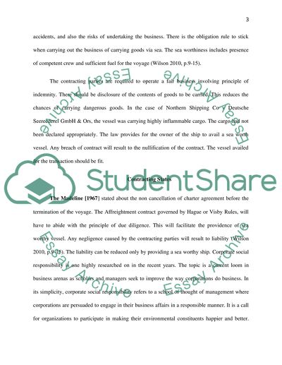 Seaworthiness - Application of Hague Rules as Amended
