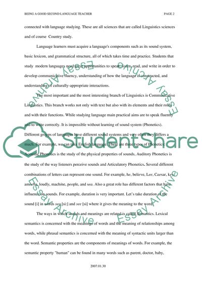 Being A Good Second Language Teacher