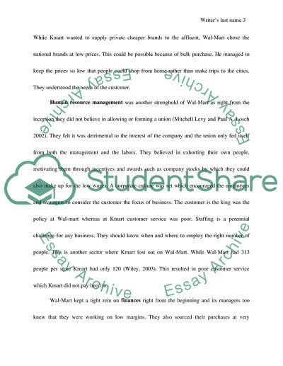 Wal-Mart and Kmart - the Structure of the Five Main Business Functions