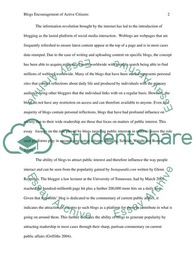 Blogs Encouragement of Active Citizens