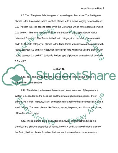 Experiment #5 The Planets and Their Orbits: Size and Scale