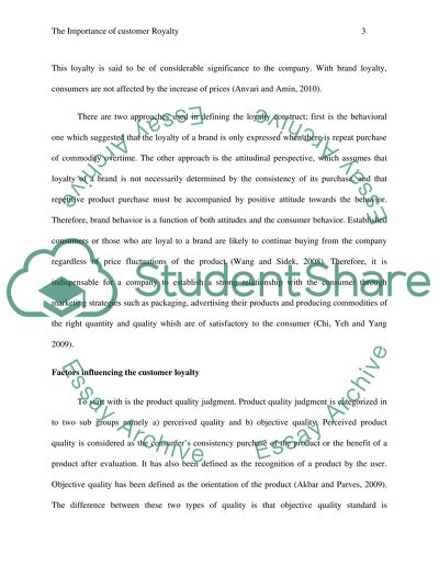 The importance of customer loyalty