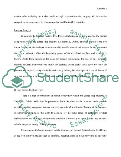 Industry and Market Analysis: A Coffee Shop in Smithfield