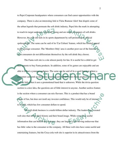 Soft drink companies: web site evaluation