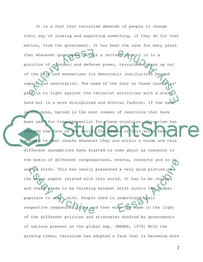 Globalisation, Terrorism and Security