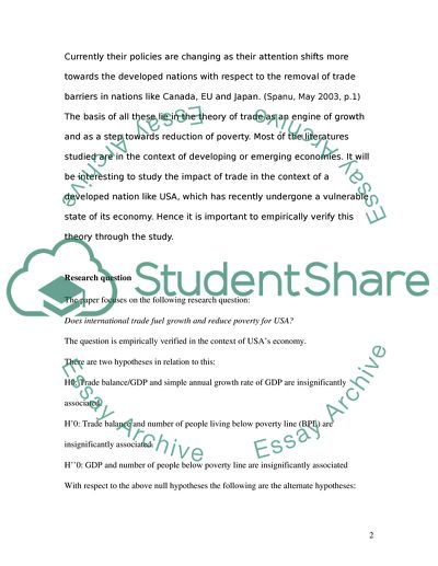 International Trade, Economic Growth and Poverty Reduction