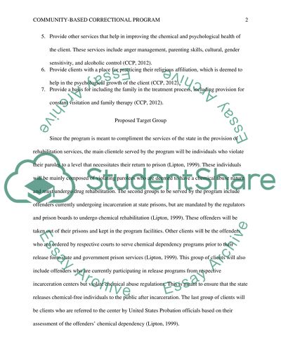 Community Based Correctional Program