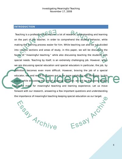 Investigating Meaningful Teaching
