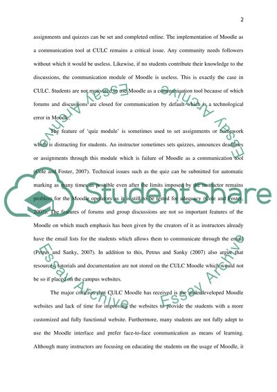 Moodle as a communication tool in CULC