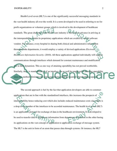 Inoperability Research Paper