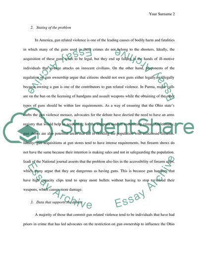 Issue of gun control