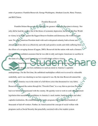 Five greatest U.S. presidents