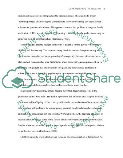 Contemporary Parenting in Europe