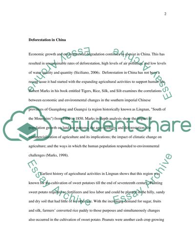 Deforestation of China and the Amazon Rainforest