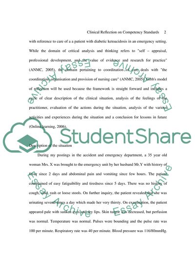 Clinical Reflection: National Competency Standards