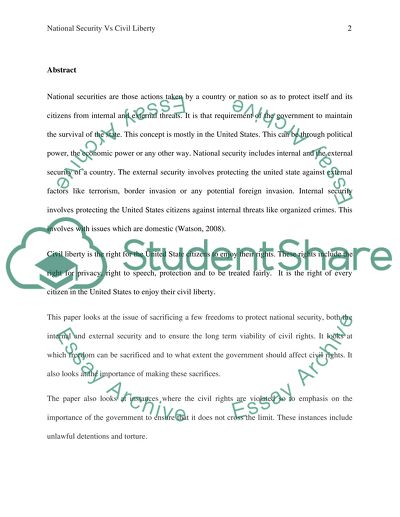 National Security Versus Civil Liberty