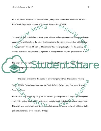 Grades inflation in the US