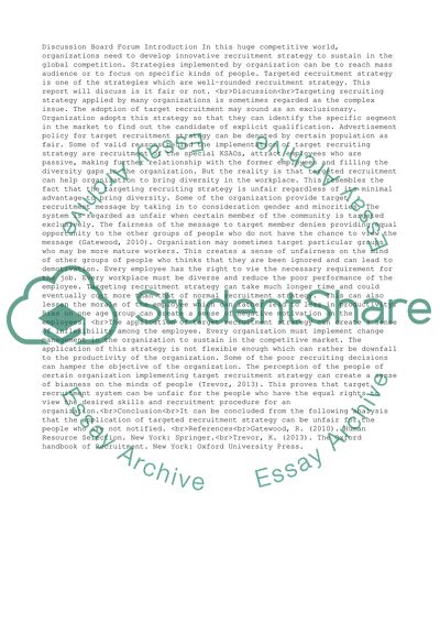 Discussion board forum