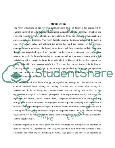 Corporate Communication Plans