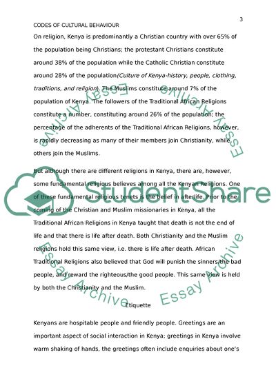 Codes of Cultural Behaviour