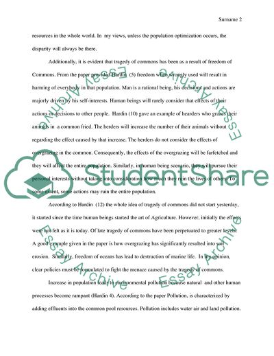 The Sharing of the Common Resources