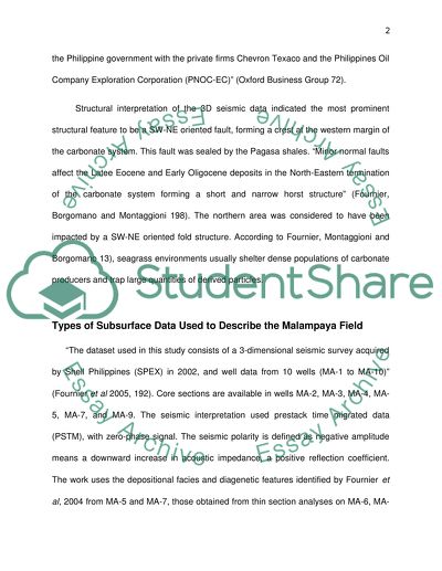 The Malampaya Offshore Oil and Gas Field
